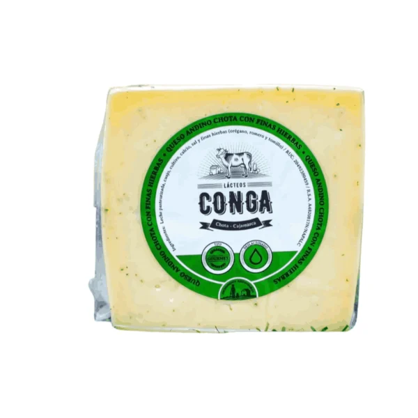 Queso Andino Deslactosado Con Finas Hierbas | Conga