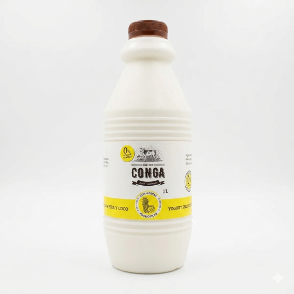Yogurt Probiótico Piña con Coco 1lt | Conga