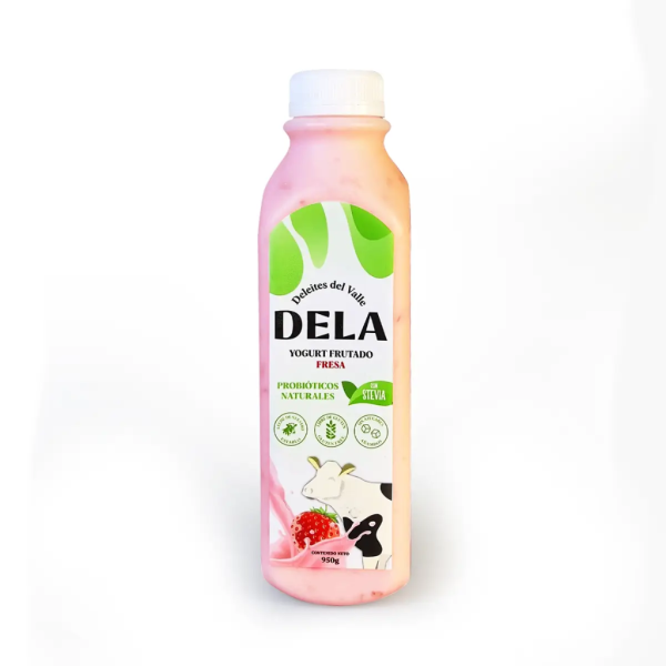 Yogurt Probiótico Fresa 950gr | Dela