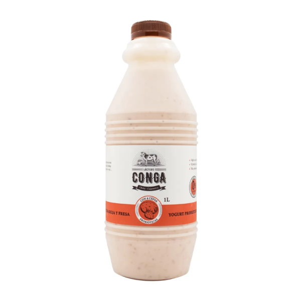 Yogurt Probiótico Fresa con Tuna Roja 1lt | Conga