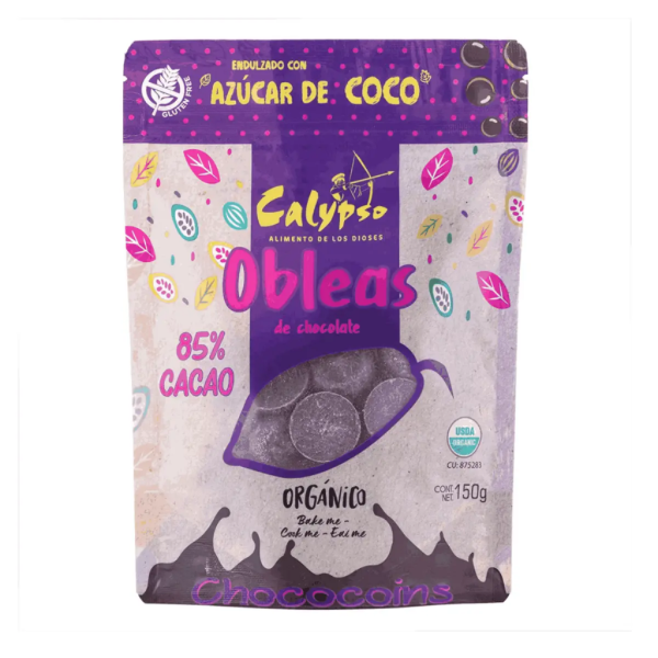 Obleas de Chocolate 85% Cacao (Azúcar Coco) 150Gr | Calypso